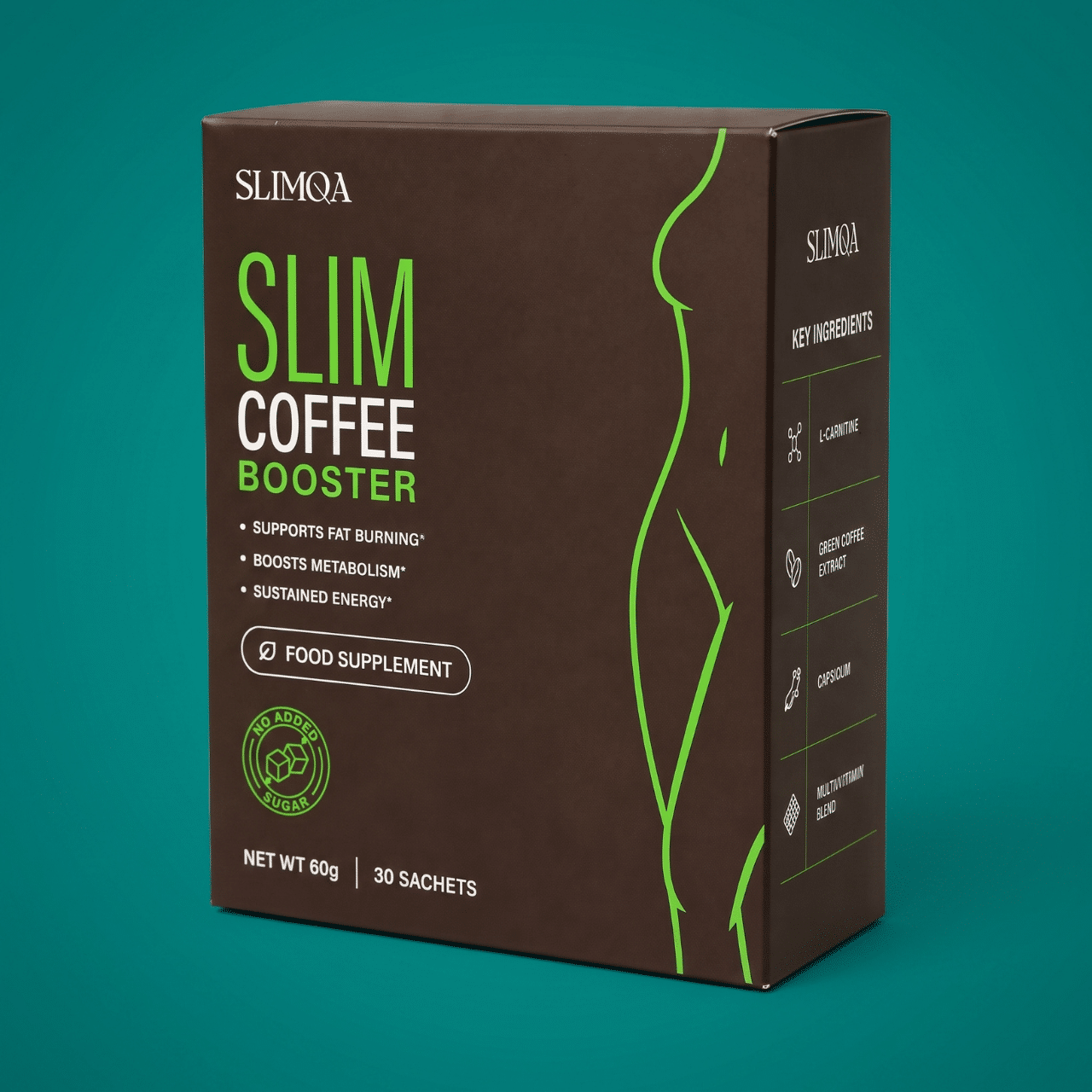 Packung Slimqa Slim Coffee Booster mit 30 Portionsbeuteln, 60 g